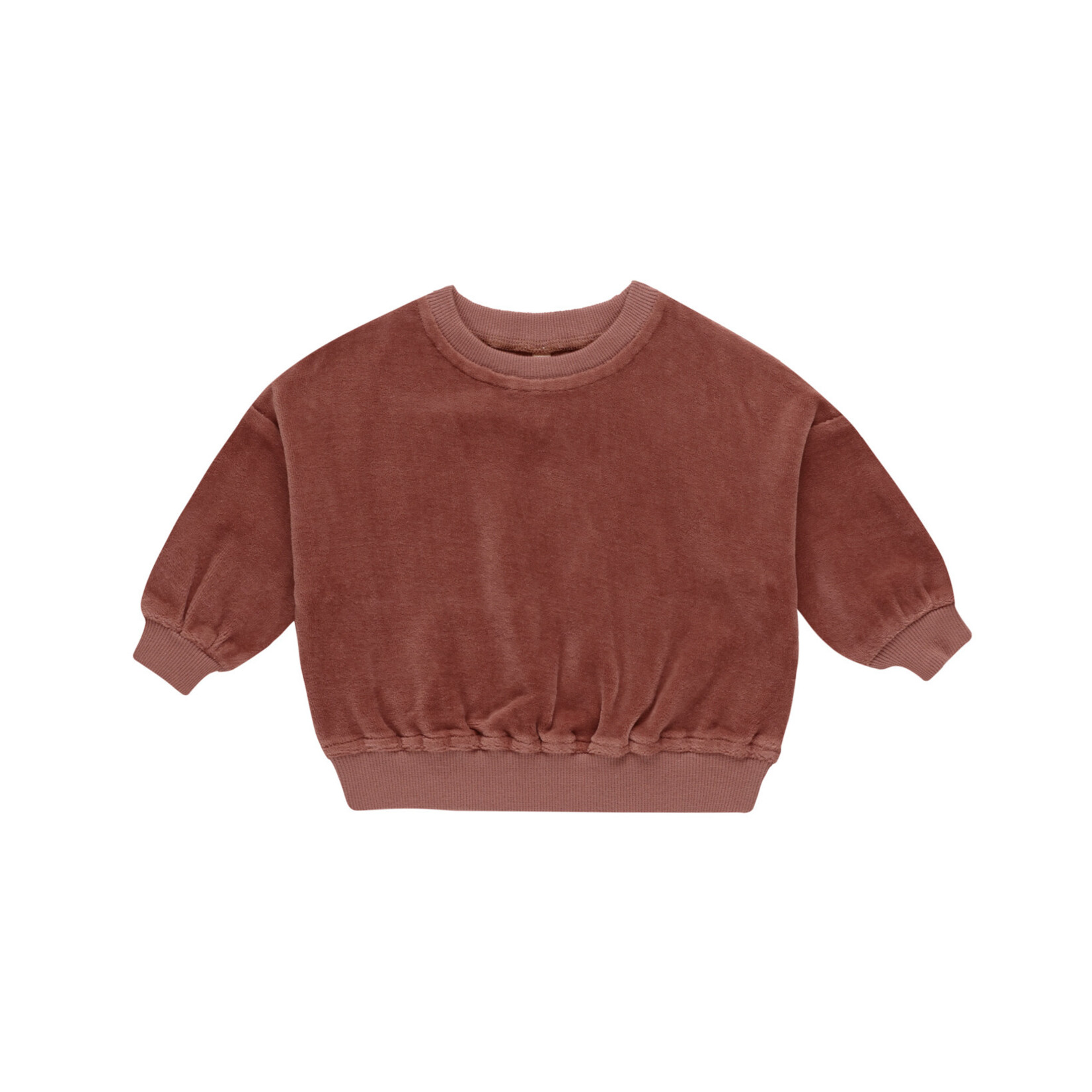 Quincy Mae Velour Relaxed Sweatshirt | Cranberry