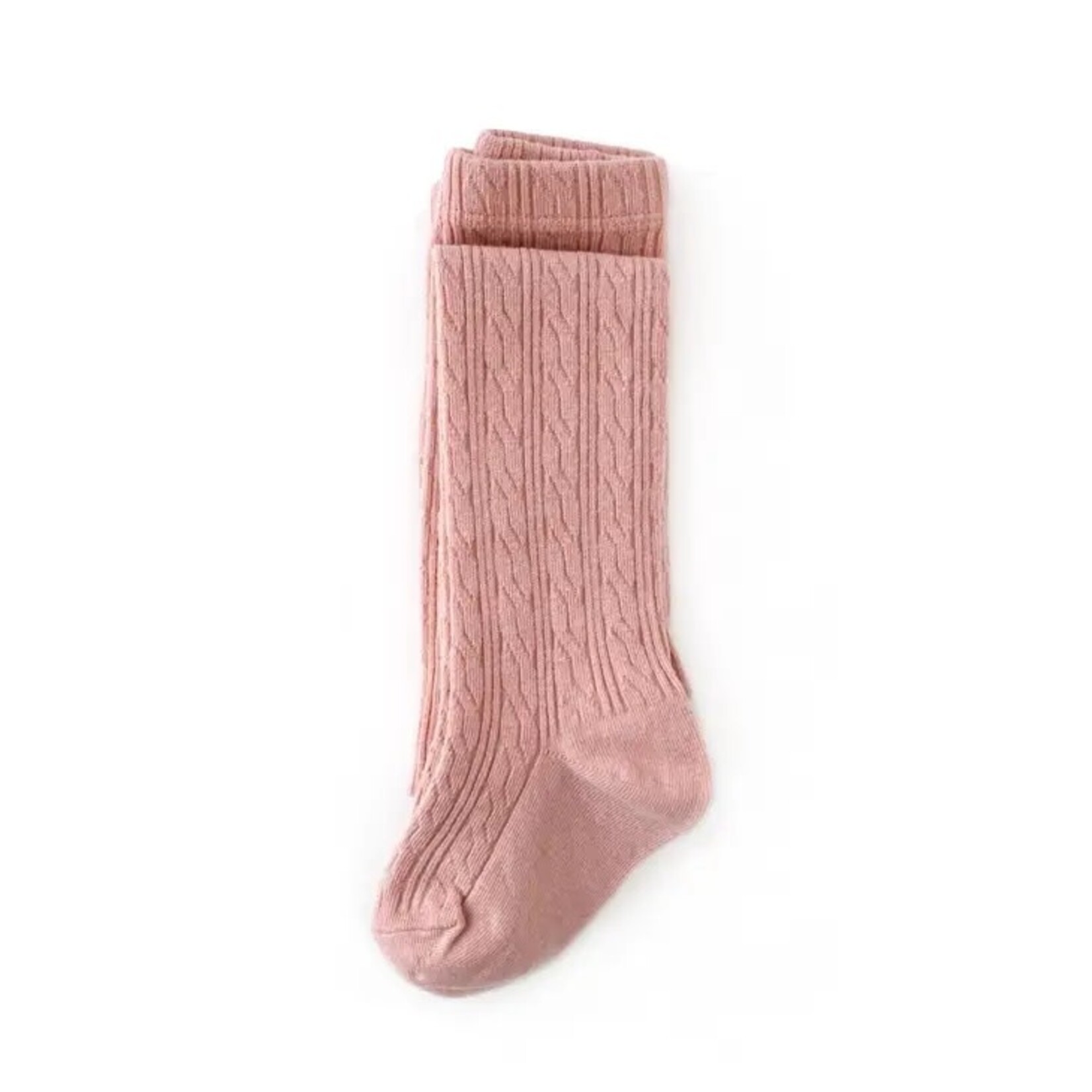 Little Stocking Co. Blush Cable Knit Tights