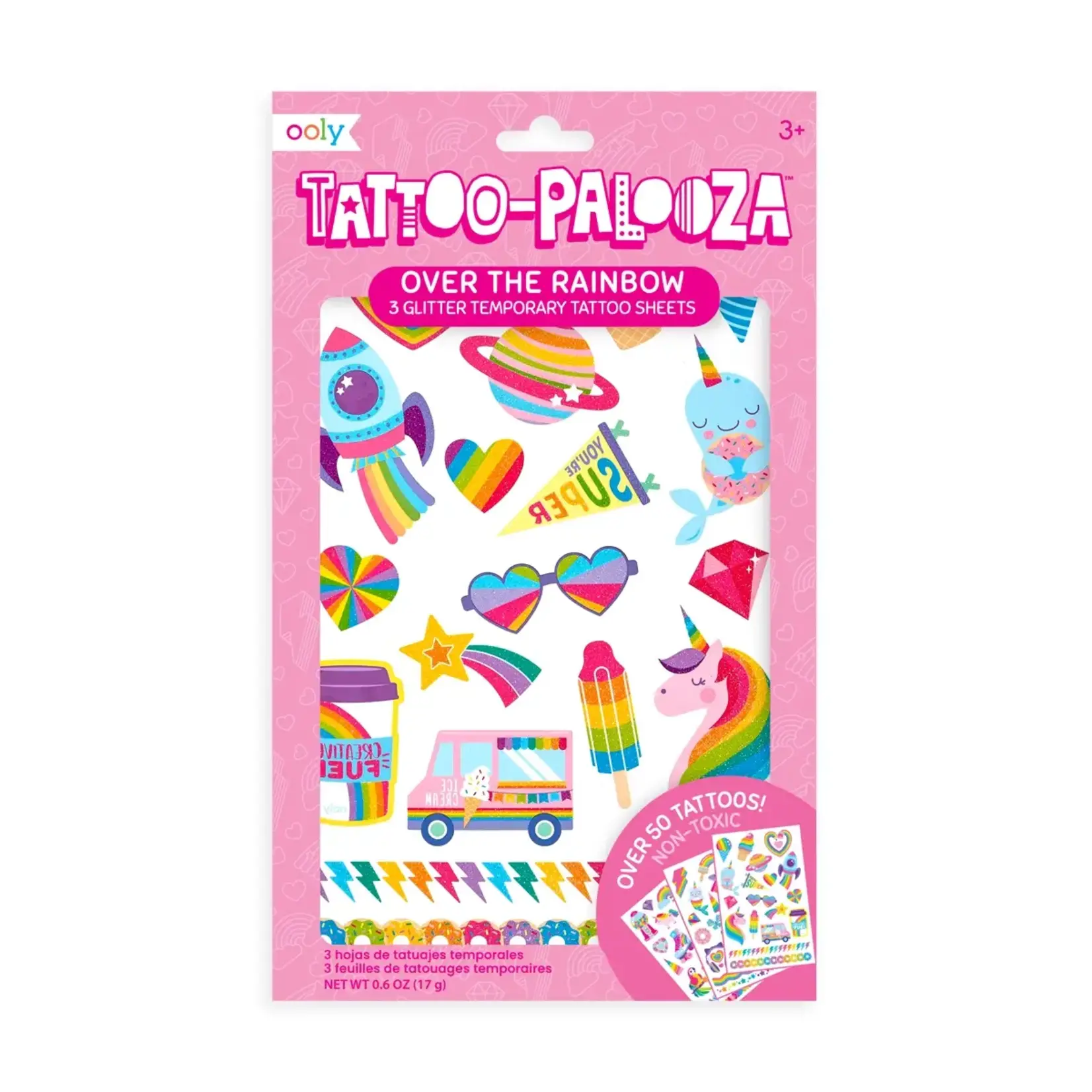 Ooly Tattoo Palooza Temporary Glitter Tattoo: Over Rainbow