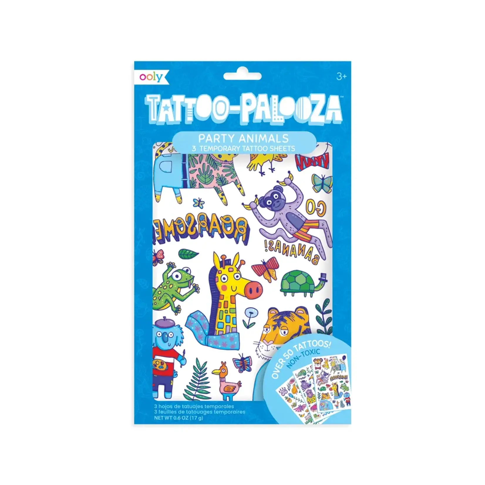 Ooly Tattoo Palooza Temporary Glitter Tattoo: Party Animal