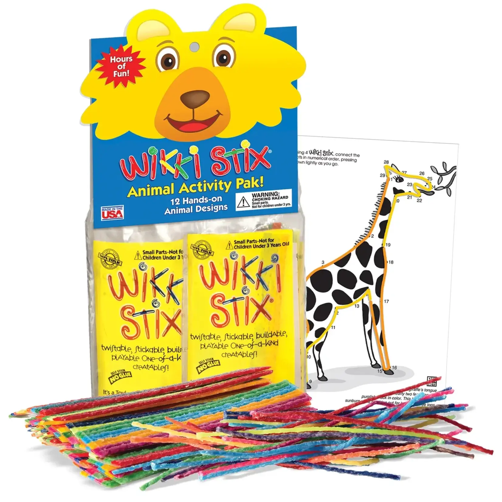 Wikki Stix ANIMAL ACTIVITY PAK (12 Mini Play Paks)