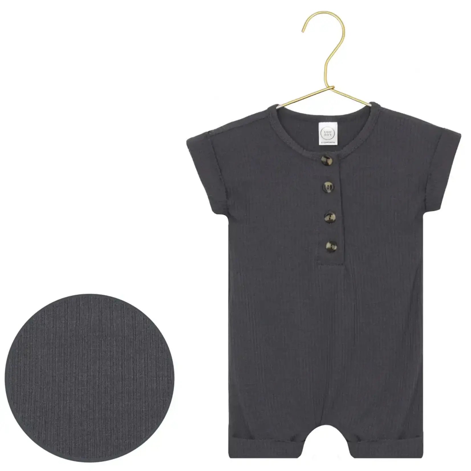 Lou Lou and Company Romper - Hudson Ribbed (Charcoal)