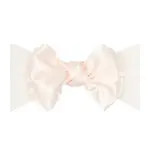 Baby Bling Bows Soft Nylon Headband with Satin Bow - Ballet Pink
