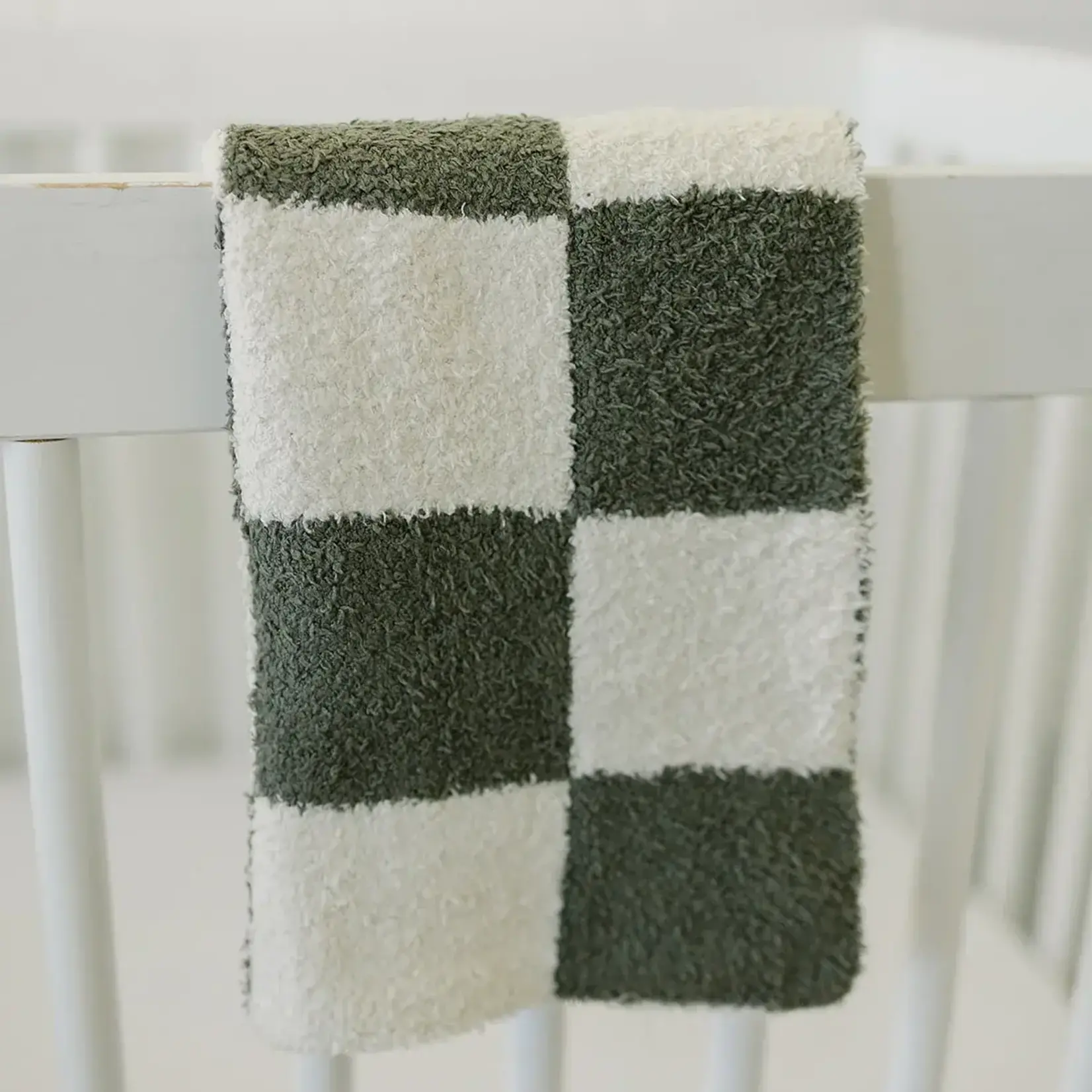 Mebie Baby Plush Lovey Blanket - Green Checkered