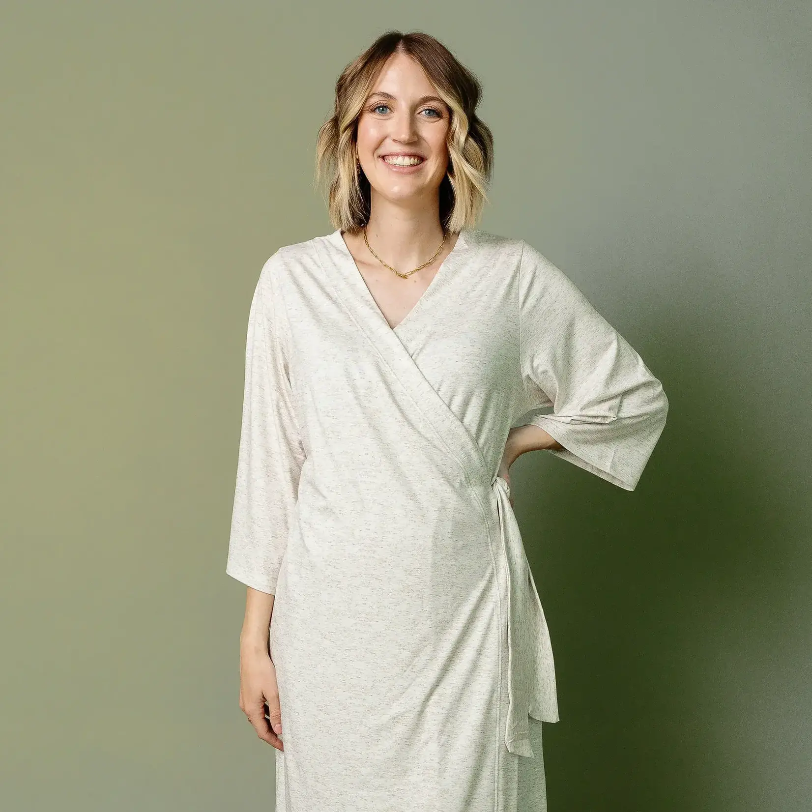 Copper Pearl Women's Everyday Robe - Oat MD