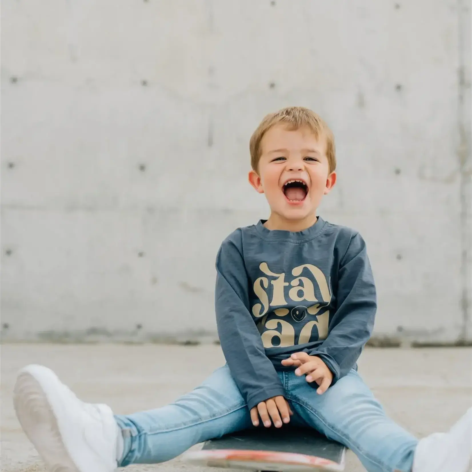 Mebie Baby Stay Rad Long Sleeve Cotton Tee