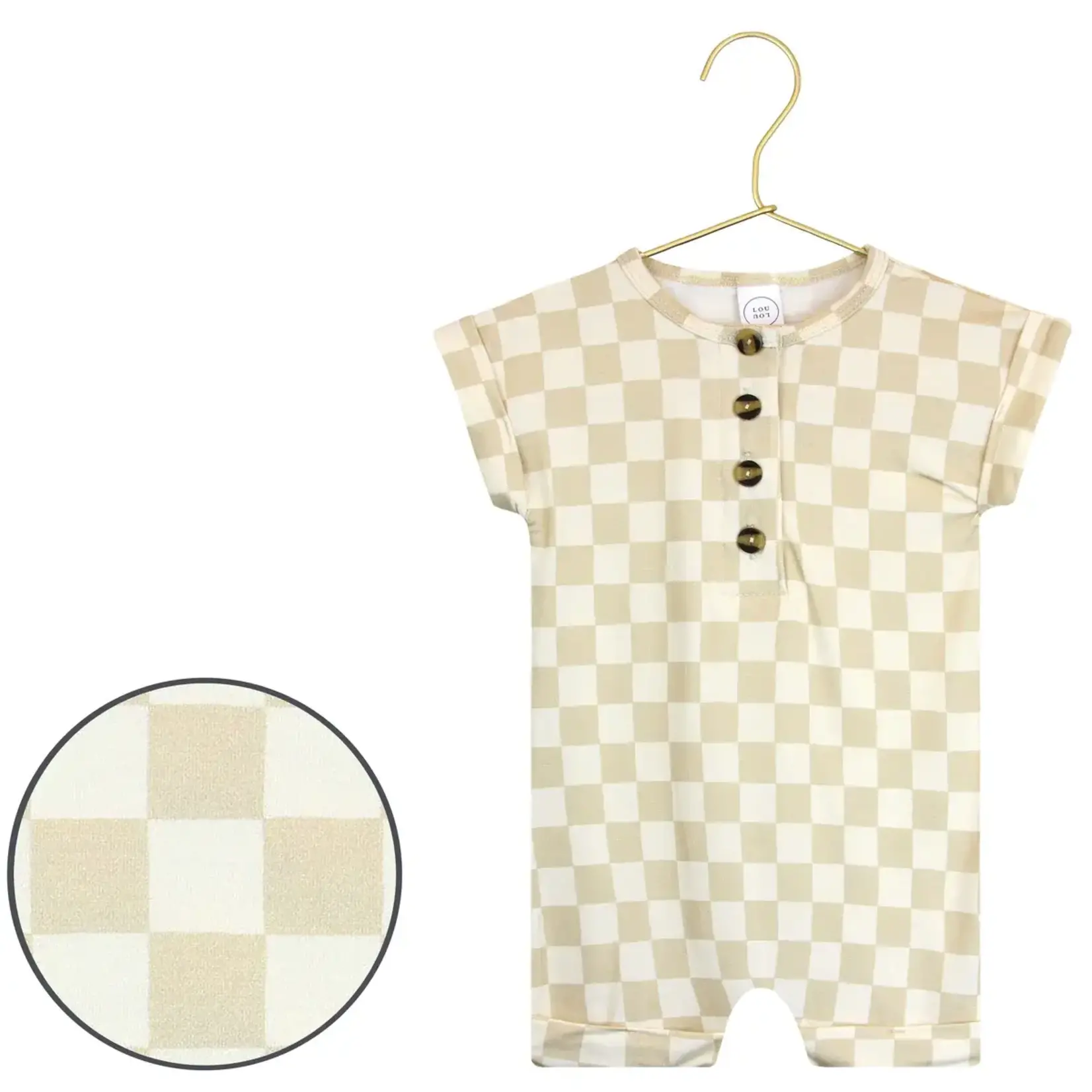 Lou Lou and Company Romper - Austin (Tan Check)