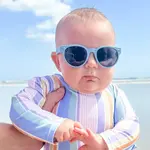 Kicks and Giggles Baby Round Sunglasses Polarized | Cloudy Blue | 0-24M