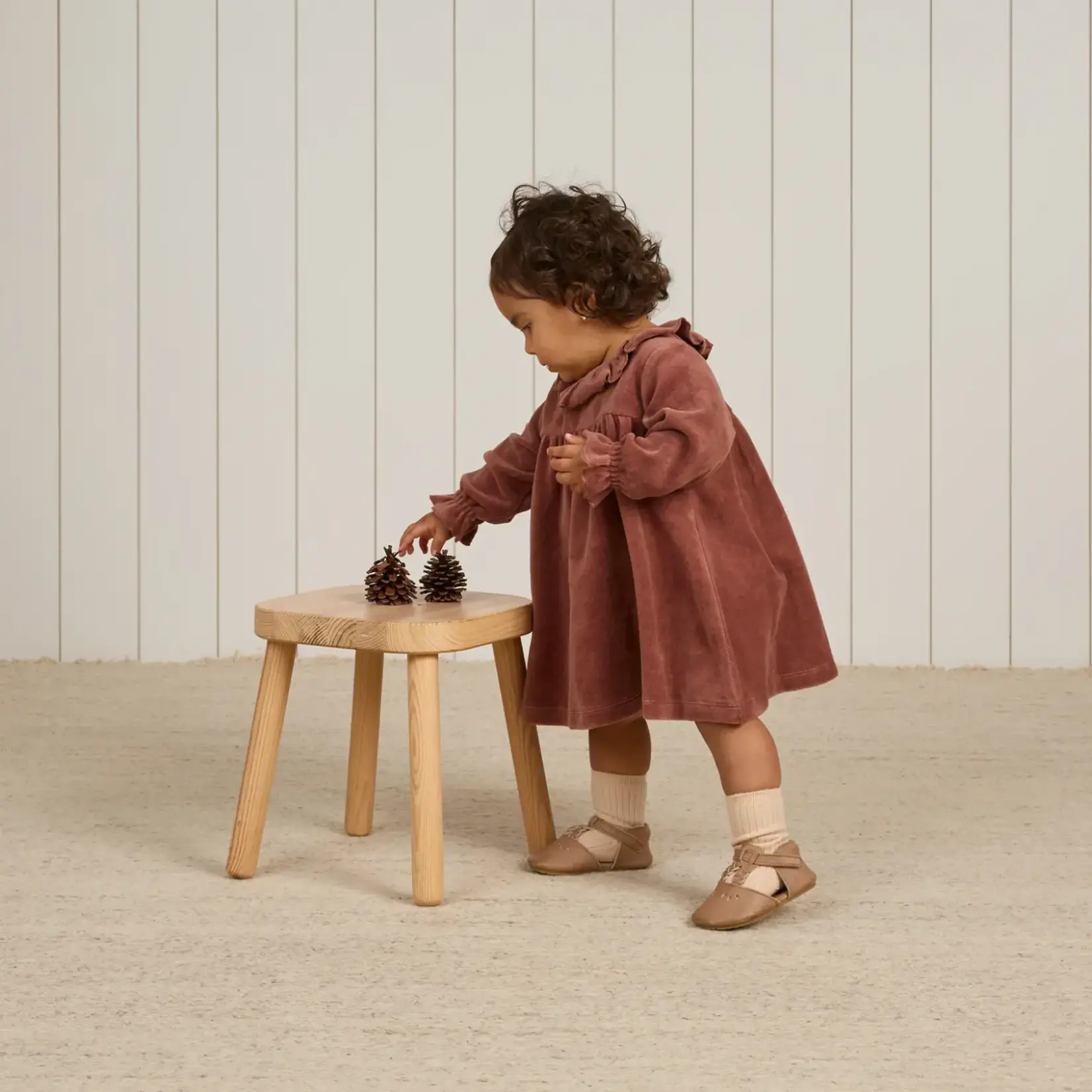 Quincy Mae Velour Dress Toddler | Cranberry