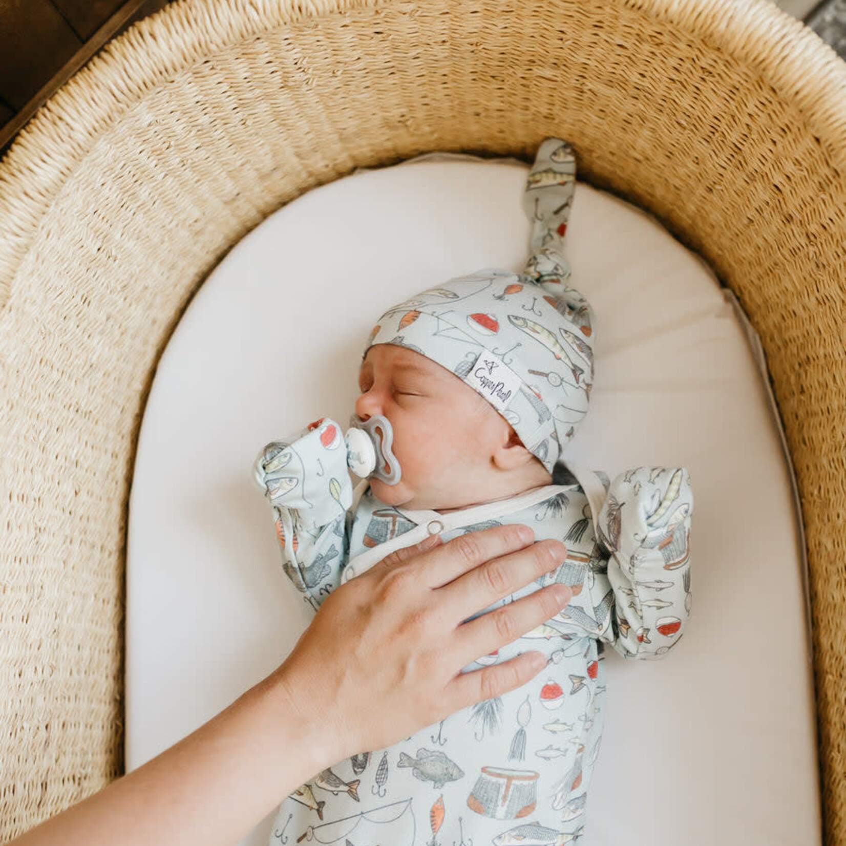 Copper Pearl Newborn Knotted Gown - Trout