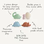 Mushie & Co Dino Mold Free Bath Play Set - 4 Pack