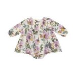 Angel Dear L/S Smocked Ruffle Bubble | Watercolor Rose