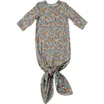Mebie Baby Knot Gown - Dainty Meadow Bamboo Gown