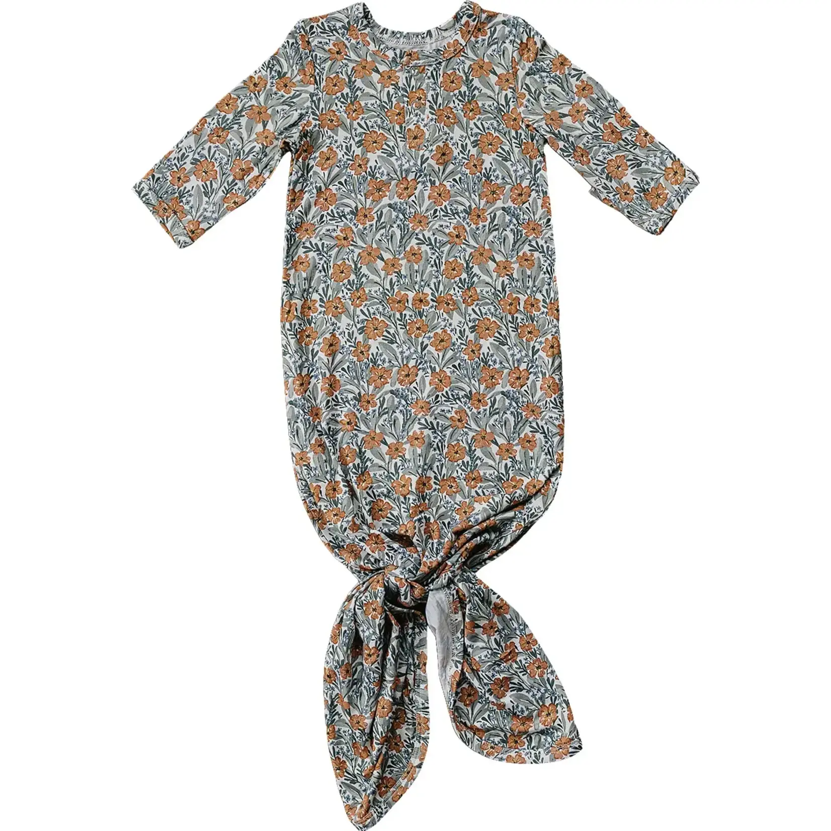 Mebie Baby Knot Gown - Dainty Meadow Bamboo Gown