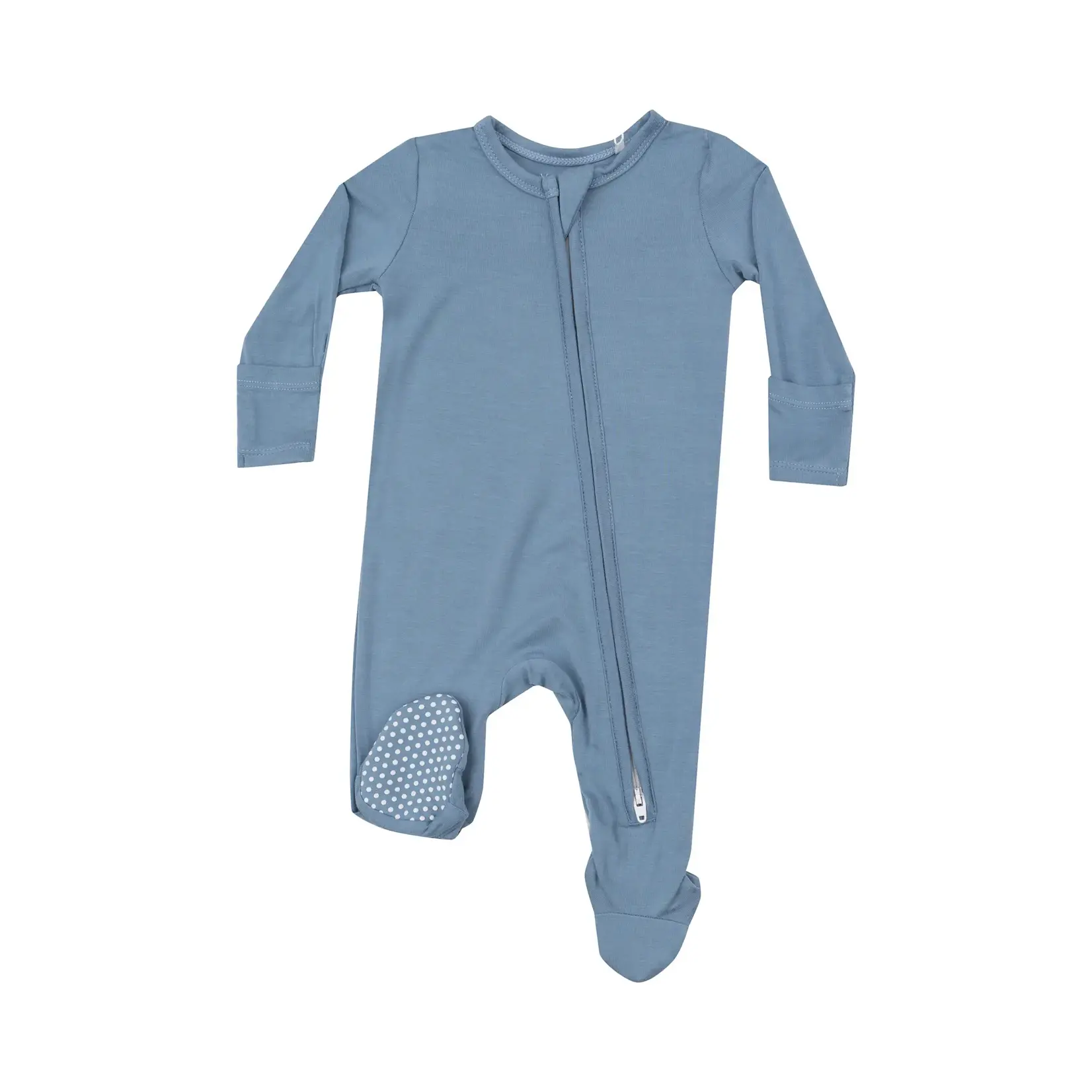 Angel Dear 2 Way Zipper Footie | Faded Denim Newborn