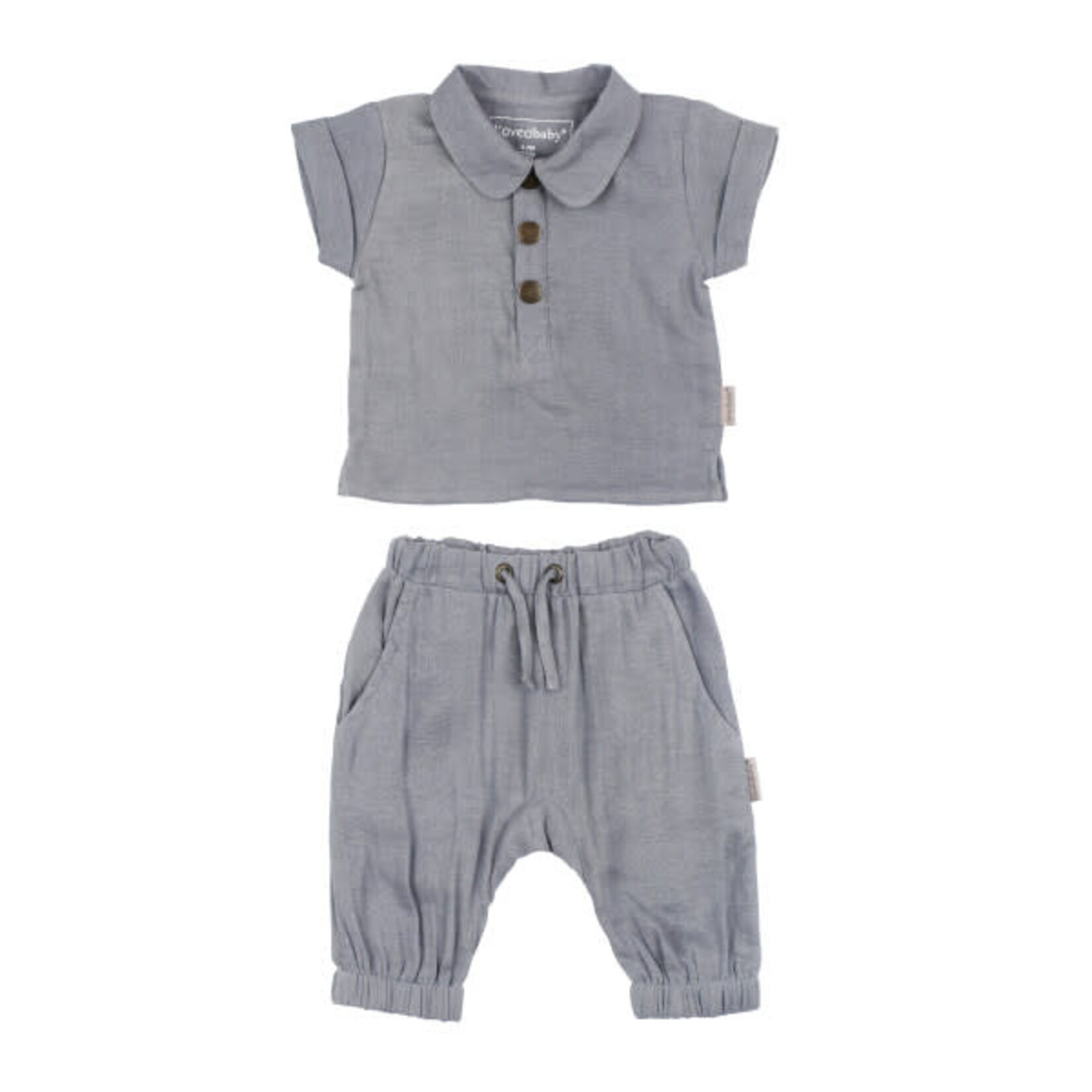 L'ovedbaby Tee & Harem Pant Set | Blueberry Organic Muslin