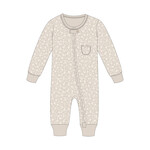 L'ovedbaby Footless 2-Way Zipper Romper | Oatmeal Ditsy Floral Organic Cotton