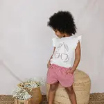 Mebie Baby Ruffle Tee + Short Set | Cherry + Red Gingham