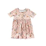 babysprouts clothing company Short Sleeve Henley Dress | Butterfly Garden