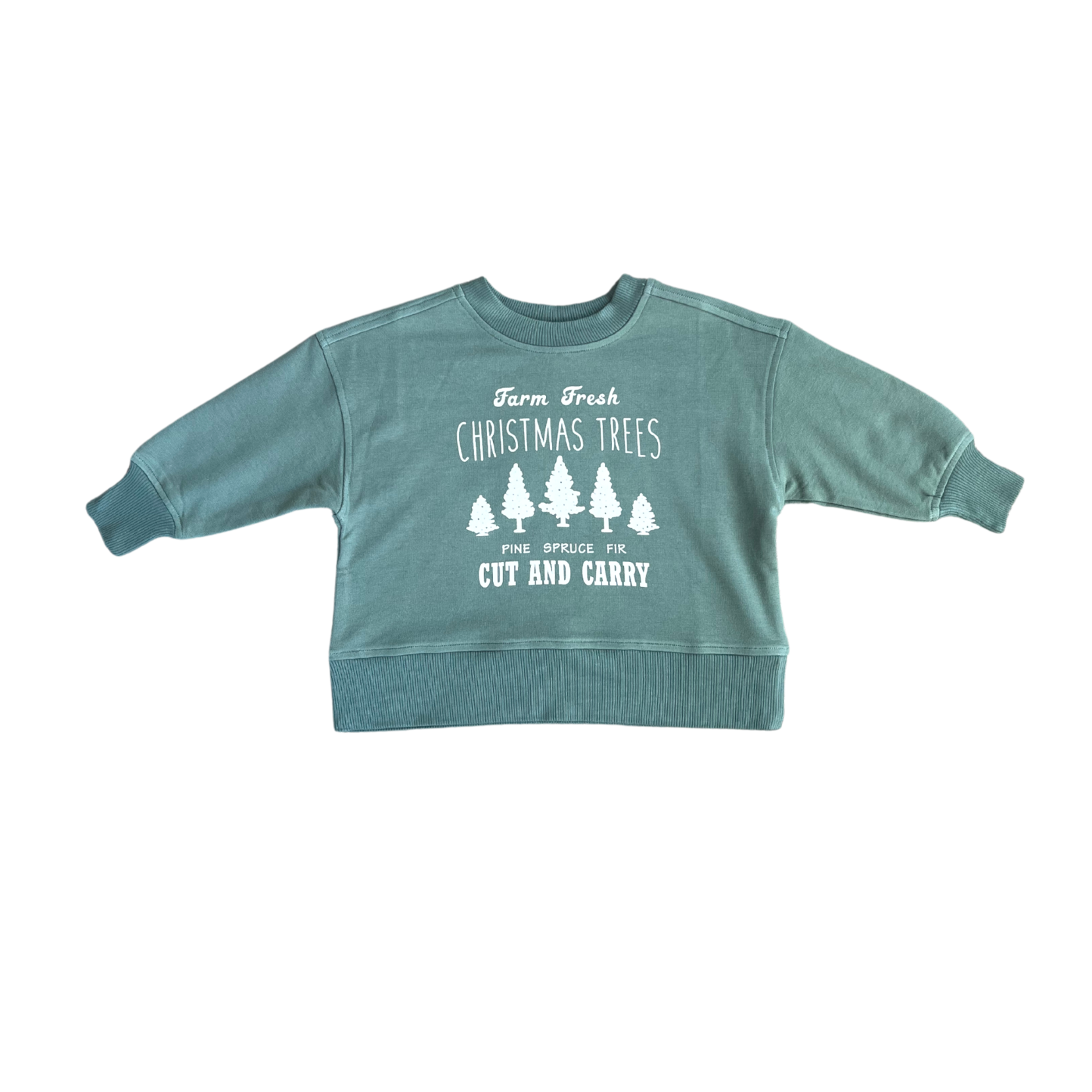 babysprouts clothing company Boxy Sweatshirt | Farm Fresh Christmas Trees
