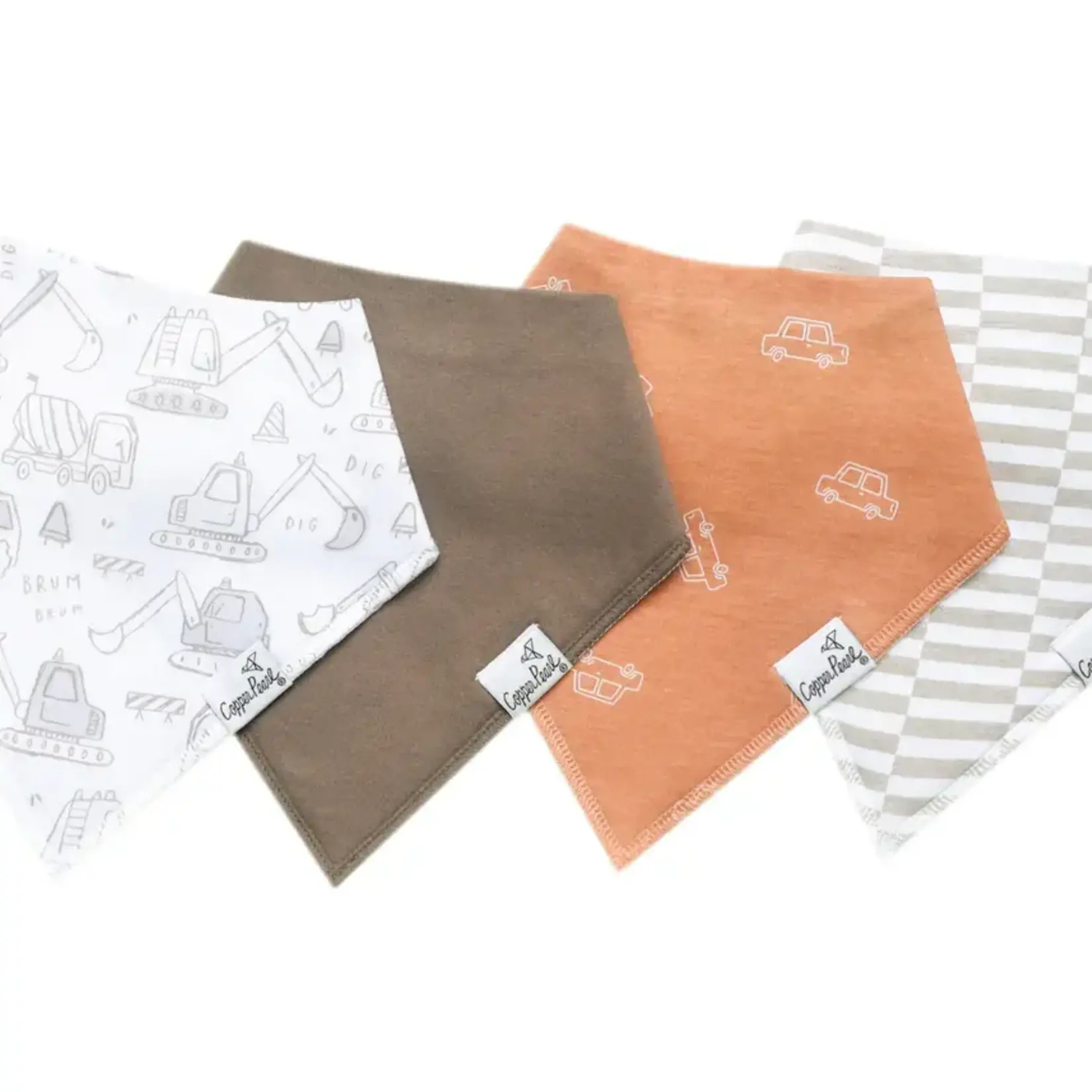 Copper Pearl Baby Bandana Bibs - Gage Set - 4 pack