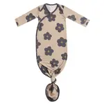 Copper Pearl Newborn Knotted Gown - Gemma in Tan