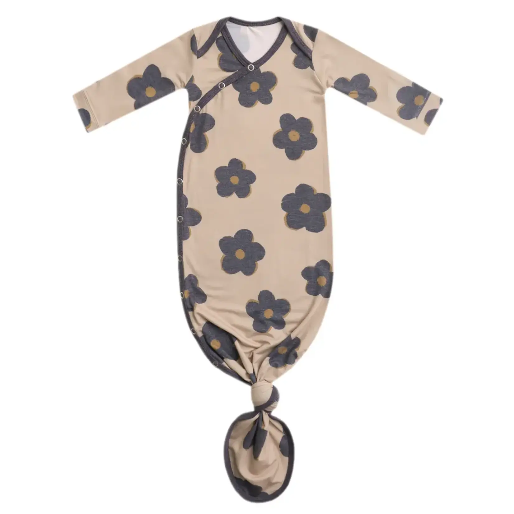 Copper Pearl Newborn Knotted Gown - Gemma in Tan