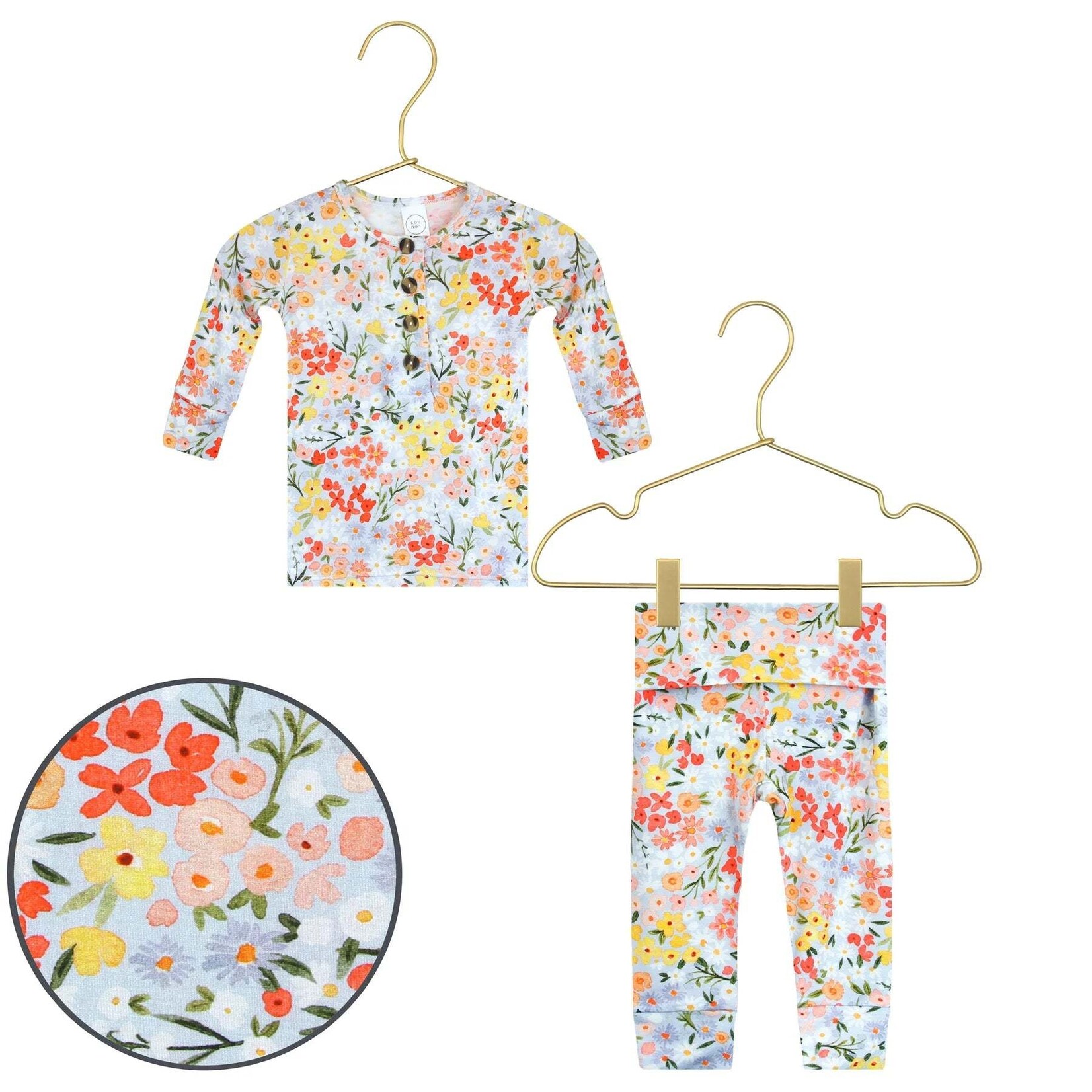 Lou Lou and Company .Top + Bottoms Set - Hadley Multi Blue Flowers