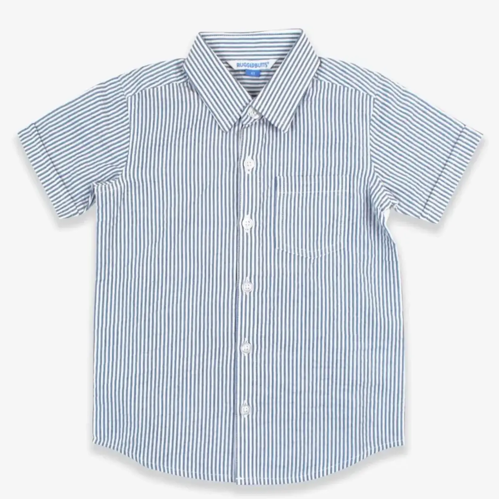 RuggedButts Boys Blue Seersucker Shirt