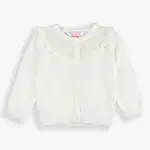 RuffleButts Girls Sweater Cardigan | Off-White