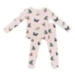 Kyte Baby Toddler Long Sleeve Pajamas in Blush Butterfly