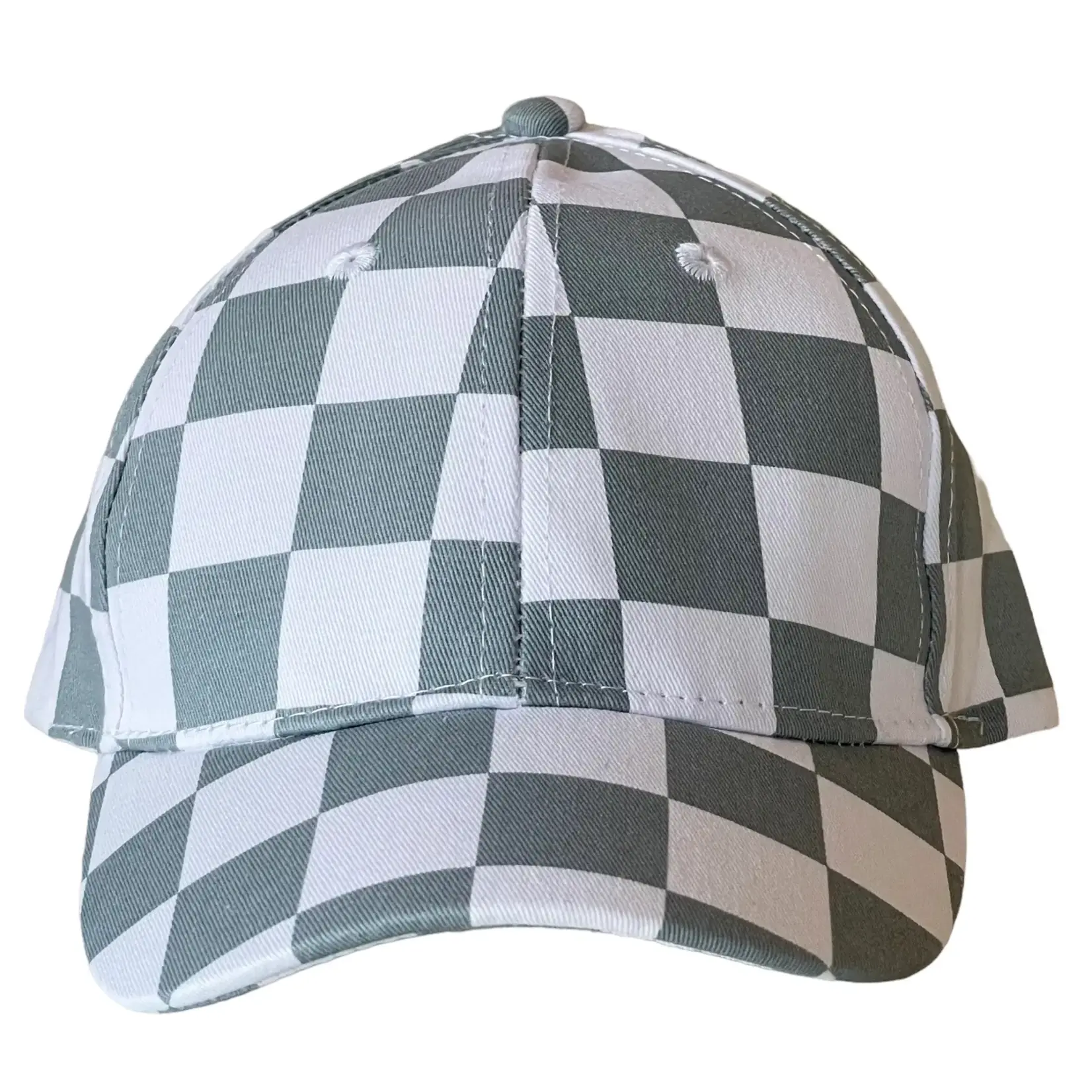 Baby's First Hat Kids Baseball Cap | Stone Blue Checkerboard S (Small 1-3y)