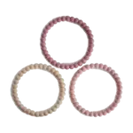 Mushie & Co Pearl Teether Bracelet - 3 Pack (Linen/Peony/Pale Pink)