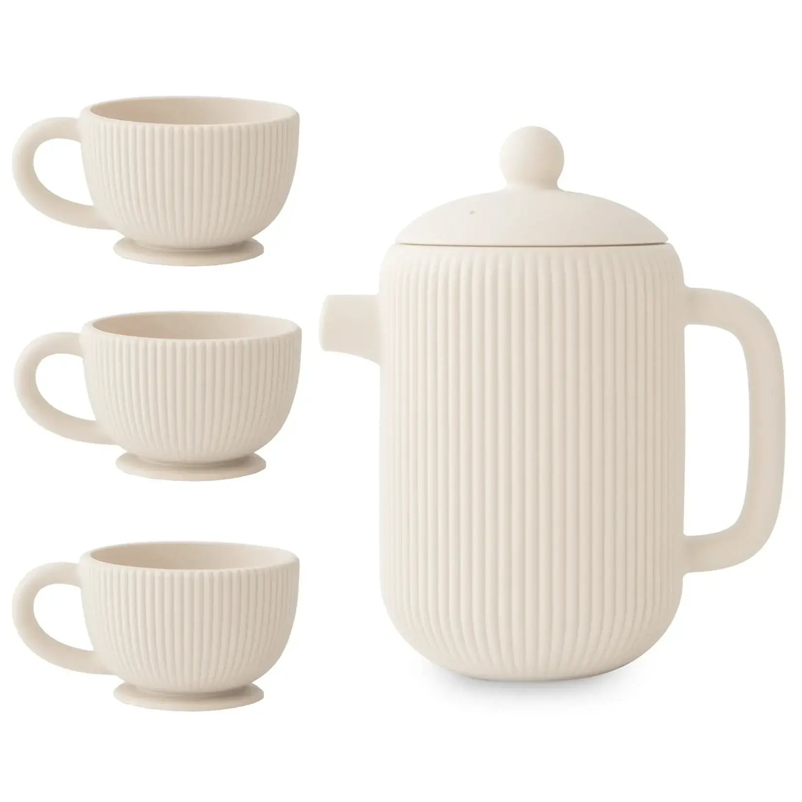 Mushie & Co Silicone Tea Play Set | Shifting Sand