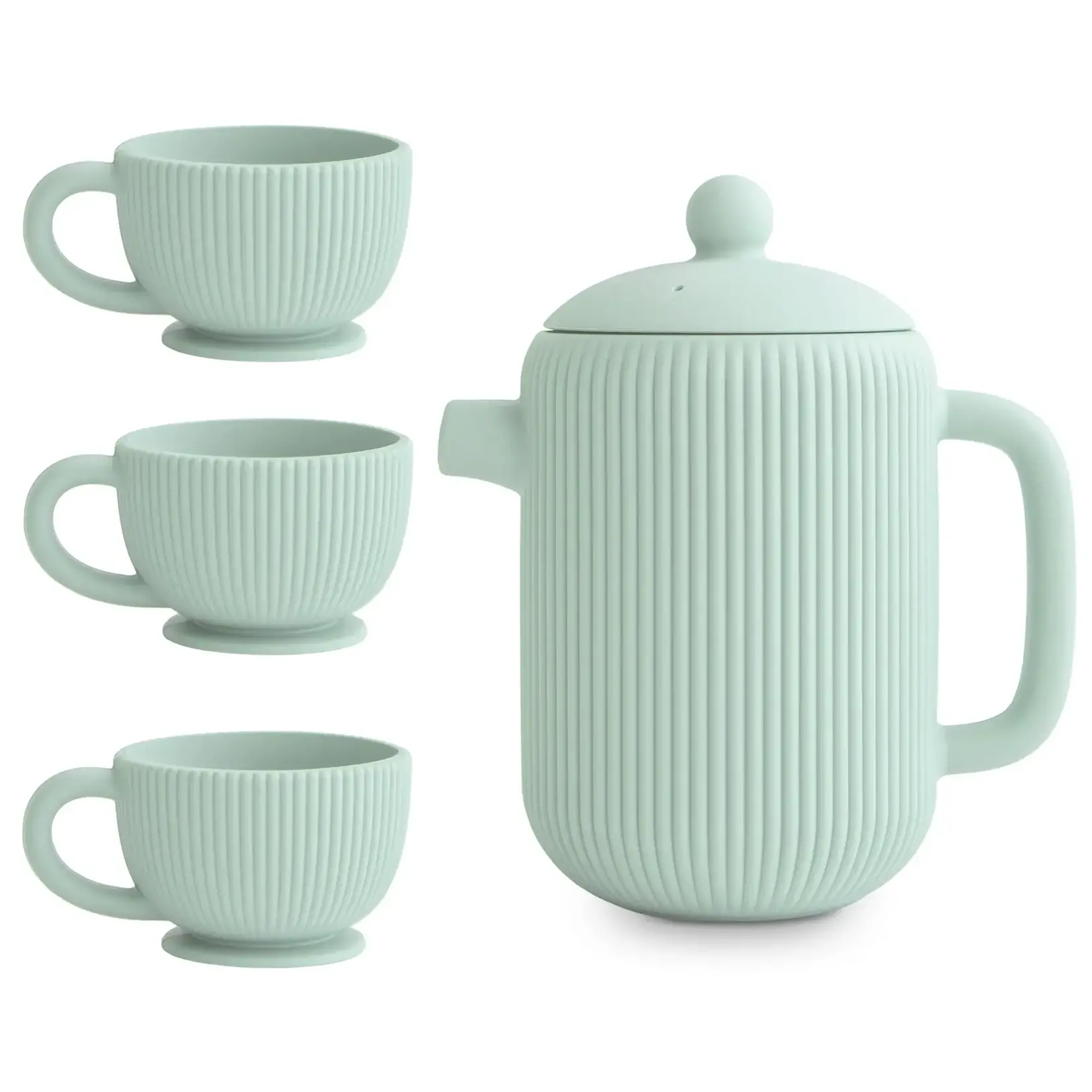 Mushie & Co Silicone Tea Play Set | Cambridge Blue