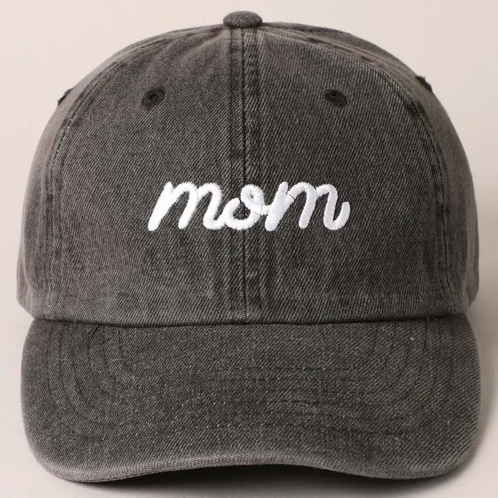 Fashion City Embroidery Baseball Cap | Mom Black