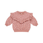 Quincy Mae Ruffle Sweatshirt Toddler | Lipstick Hearts