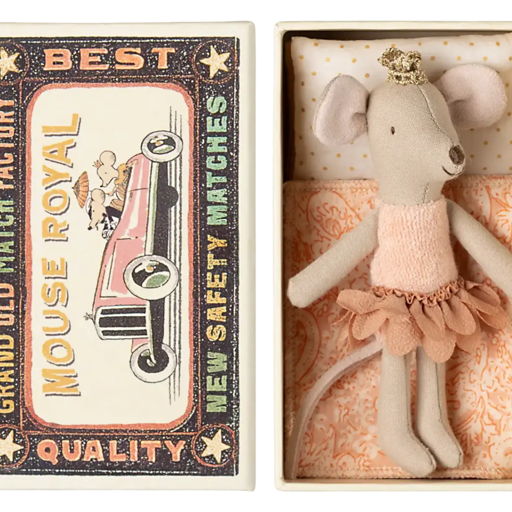 Maileg Princess Mouse, Little Sister in Matchbox