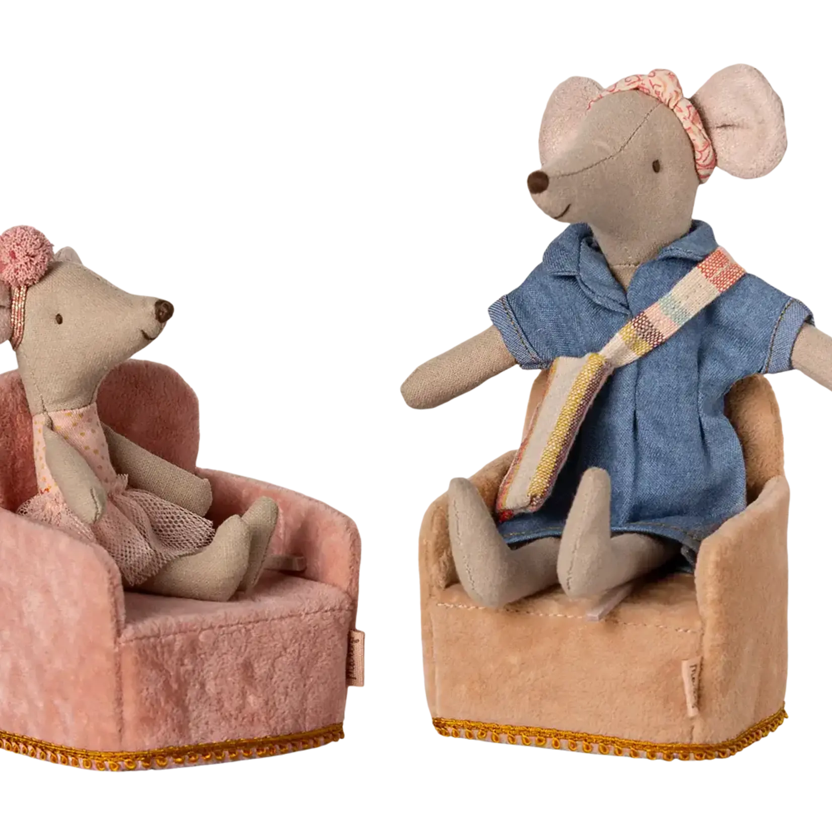 Maileg Folding chair, Mouse - Rose
