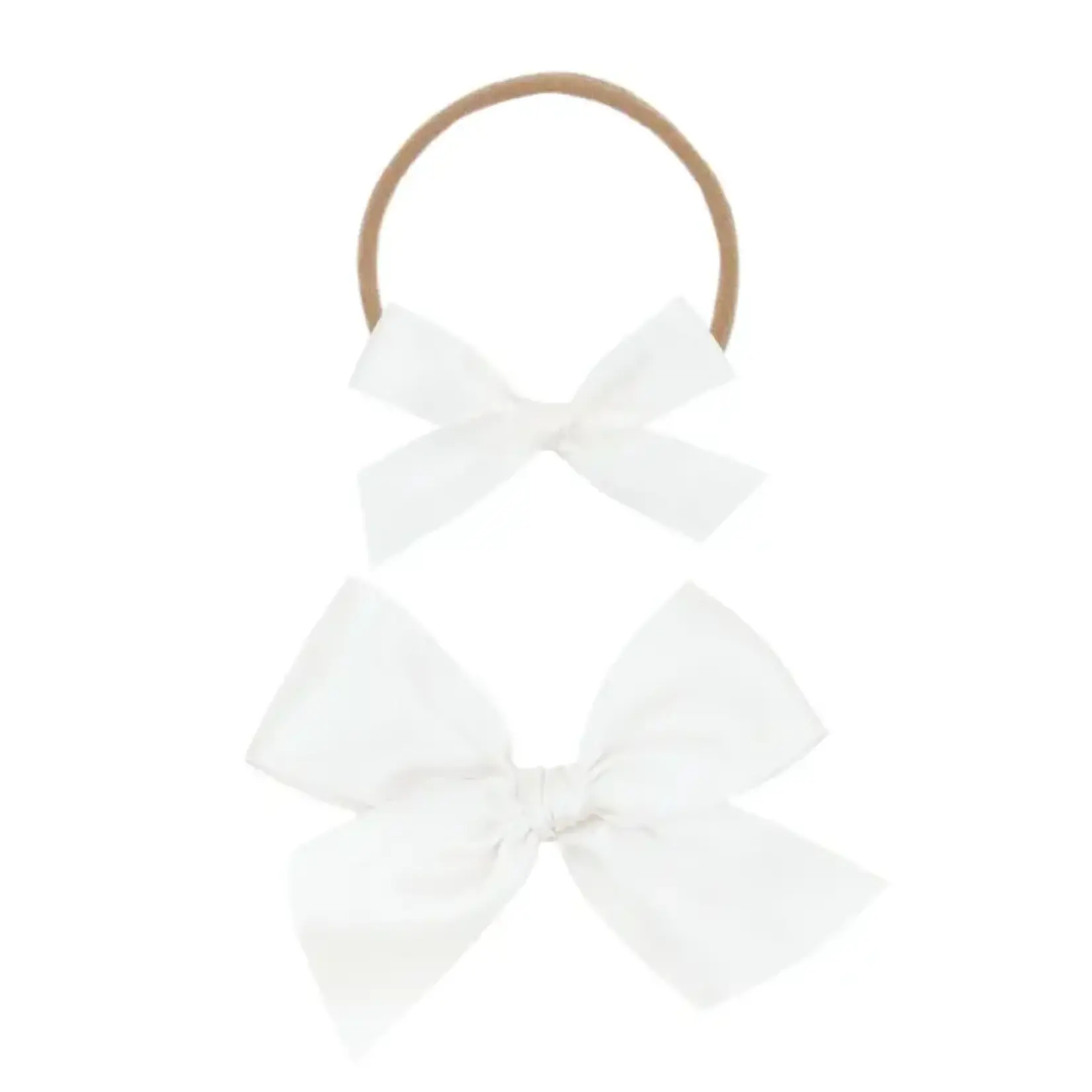 Lou Lou and Company Satin Bow Headband - White Large