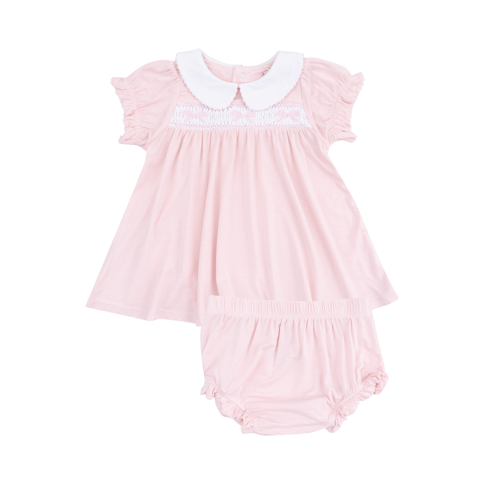 Angel Dear Smocked Dress + Ruffle Bloomer | Pink