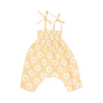 Angel Dear Tie Strap Smocked Romper | Yellow Mod Daisy
