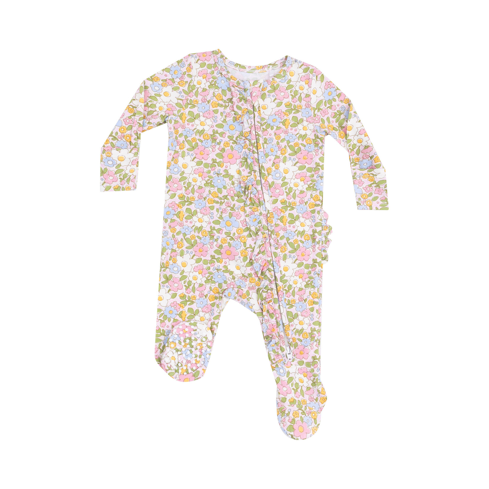 Angel Dear Zipper Ruffle Footie | Bubbly Baby Calico