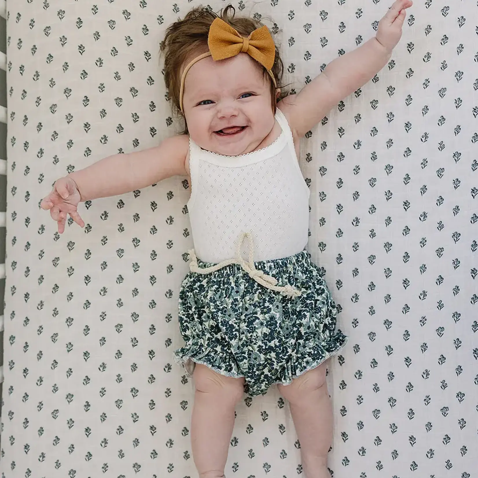 Mebie Baby Bodysuit | White Pointelle Tank