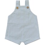 Mebie Baby Green Stripe Short Linen Overalls