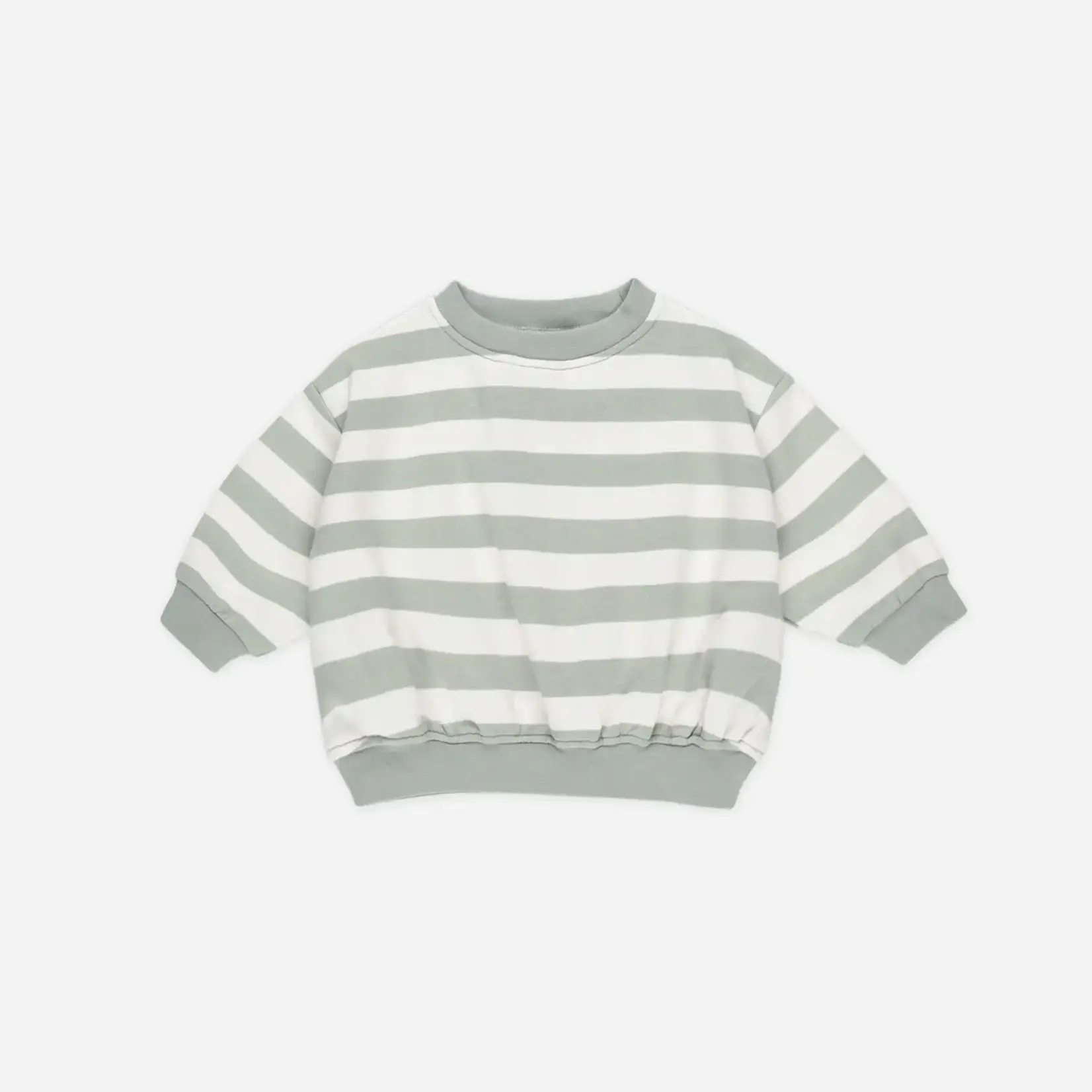 Quincy Mae Relaxed Sweatshirt Toddler | Sage Stripe