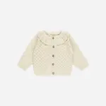 Quincy Mae Ruffle Collar Cardigan Baby | Natural