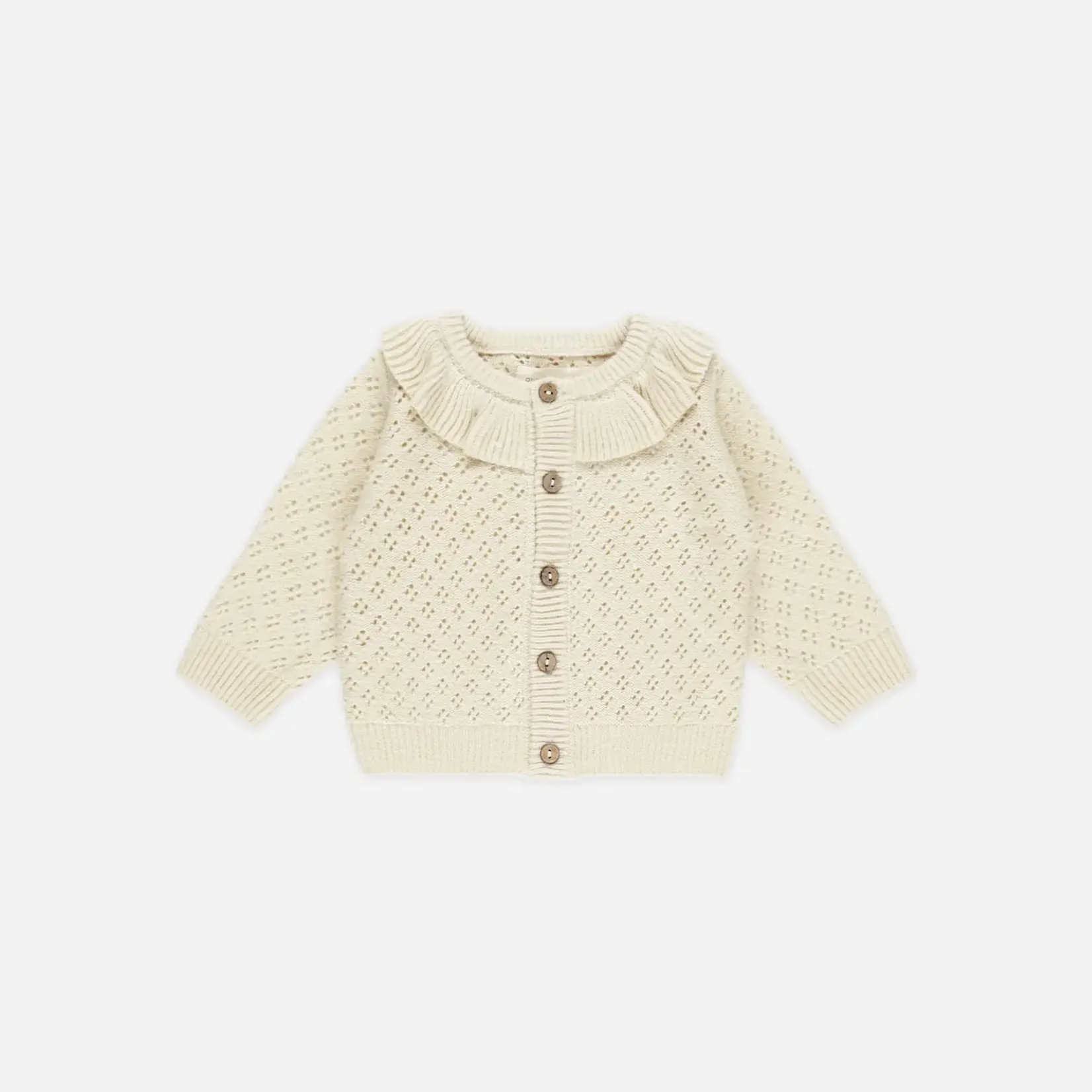 Quincy Mae Ruffle Collar Cardigan Baby | Natural