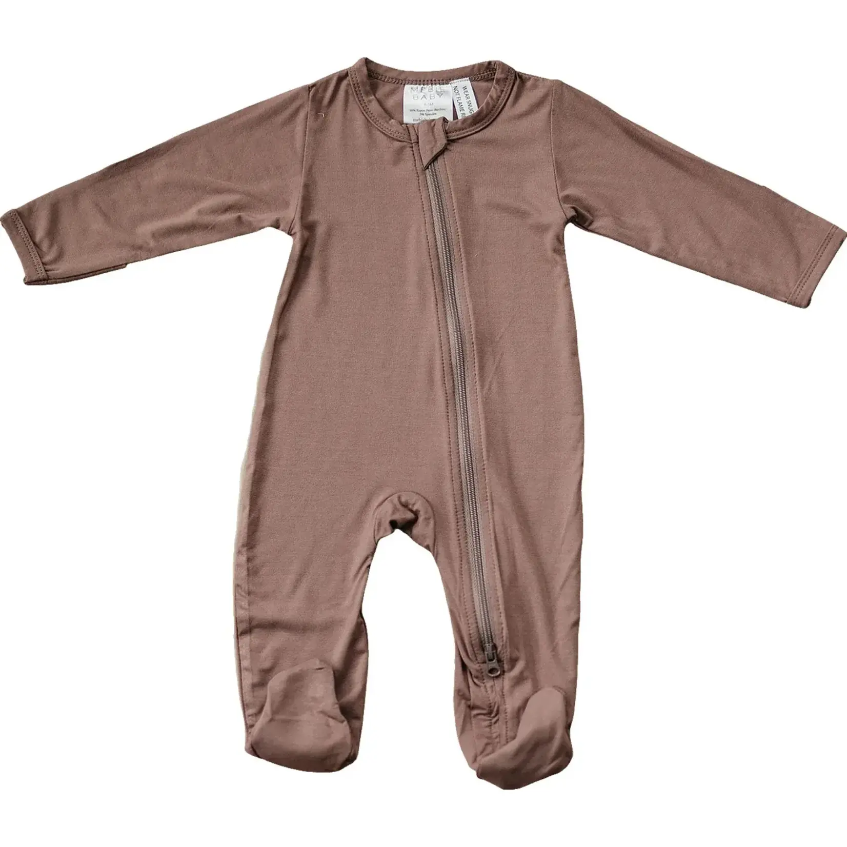 Mebie Baby Bamboo Zipper Footie - Plum