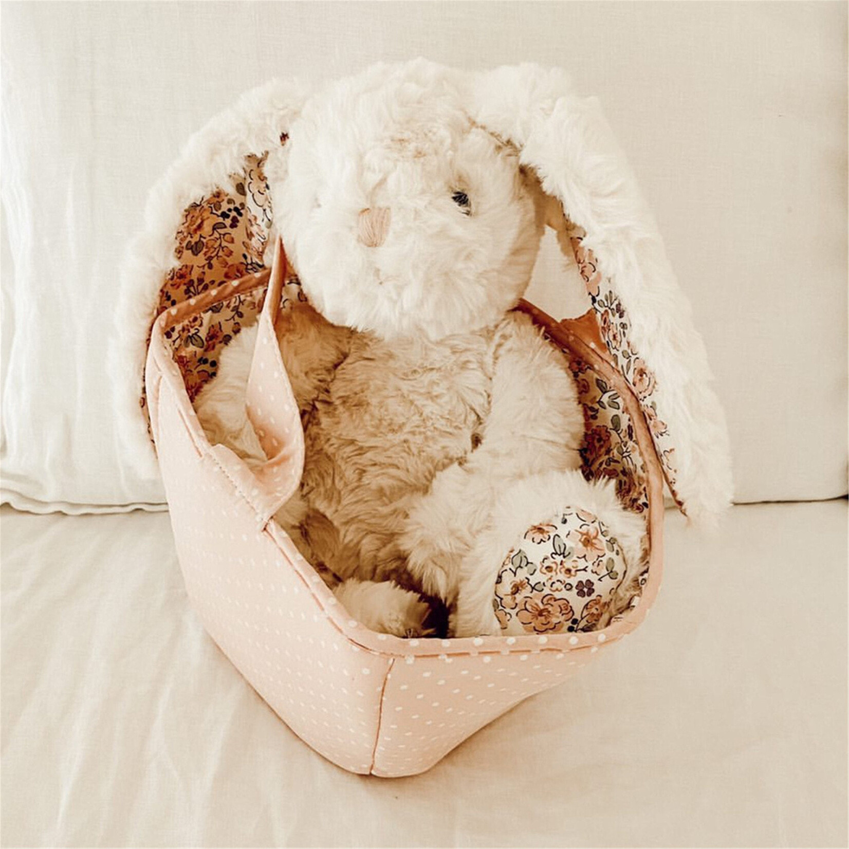 Mon Ami Faith Cream Floral Bunny Plush Toy